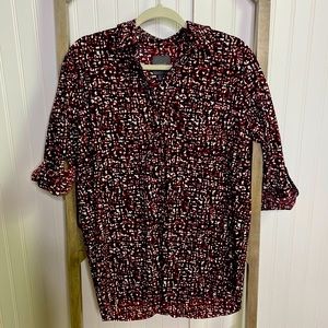 Lysse tech print 3/4 button front top